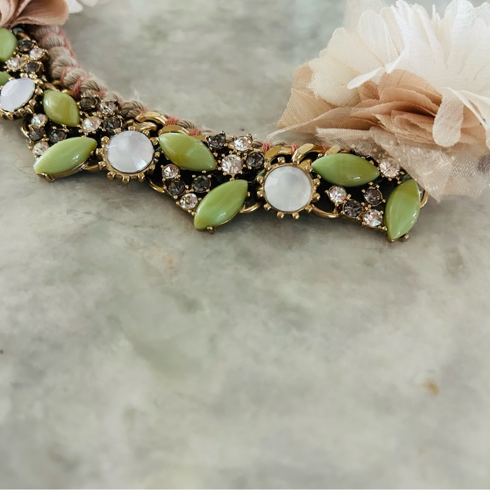 Anthropologie Sway Pink Floral Beaded Jewel Rope Adjustable Necklace - Picture 6 of 10
